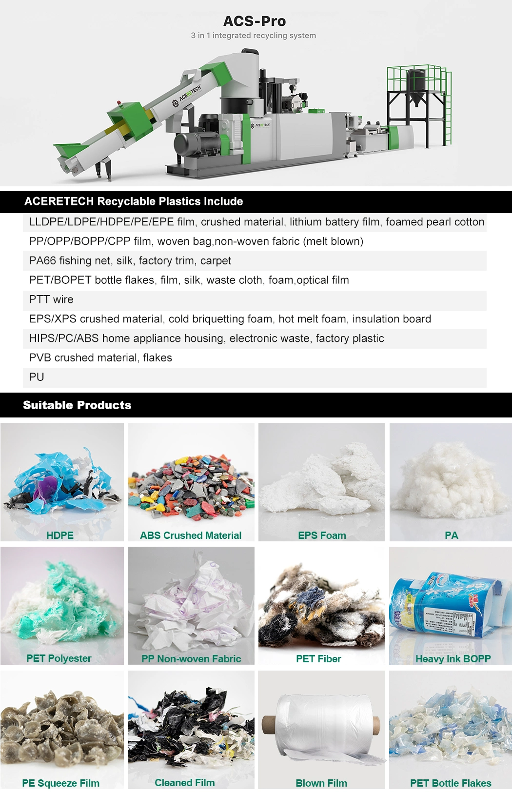 Immediate Delivery PP Baby Diaper Non Woven Waste Plastic Recycling Pelletizing Extruder Machine