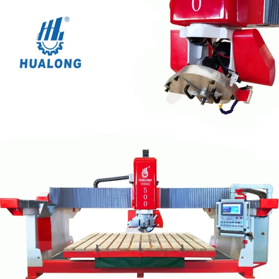 Hsnc-500 Data Control Steinbrückensäge-Plattenschneidemaschine für die Bearbeitung von Granit-Marmor-Arbeitsplatten in Südafrika/Algerien/Simbabwe/Saudi-Arabien/Mongolei